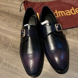 Men's Black Monk Strap Shoes